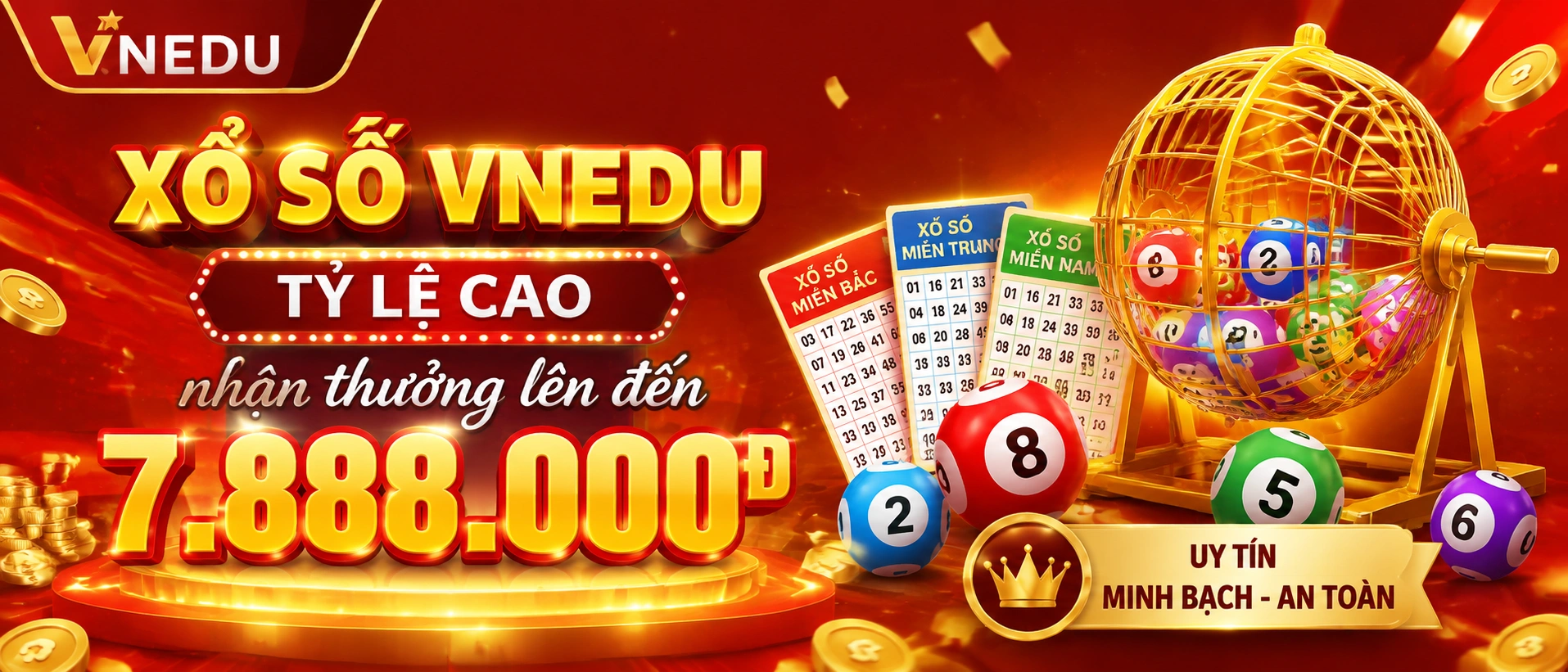 VNEDU Xổ Số giao diện tra cứu kết quả theo khu vực